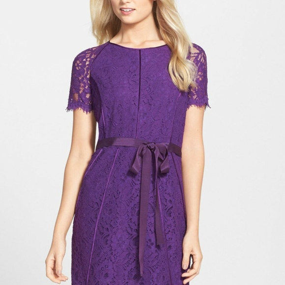 NUE BY SHANI VIOLET Ribbon Waist Lace dress - Picture 3 of 5